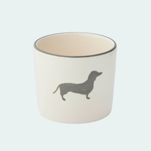 Gmundner x Leopold's Collection: Hand-painted ceramic cookie jar with dachshund motif