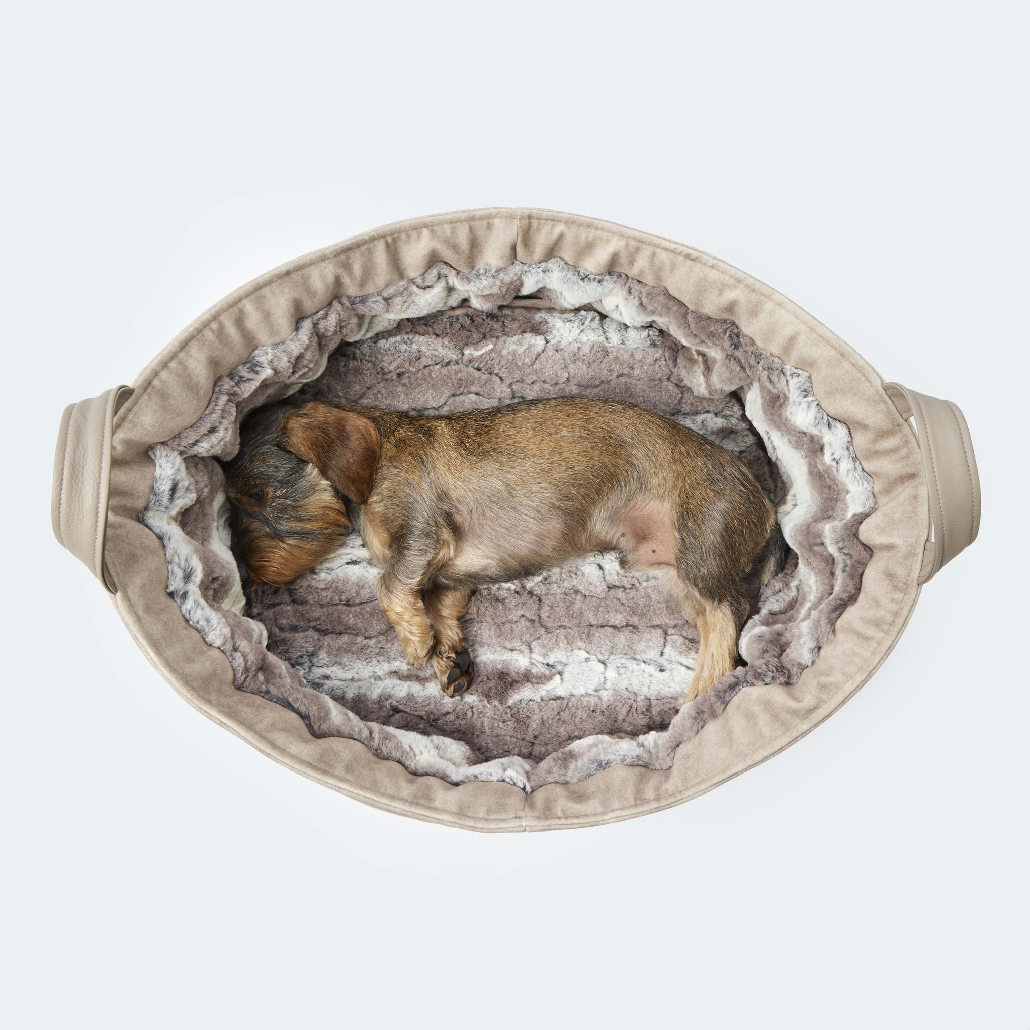 Orthopedic dog bed in lynx look